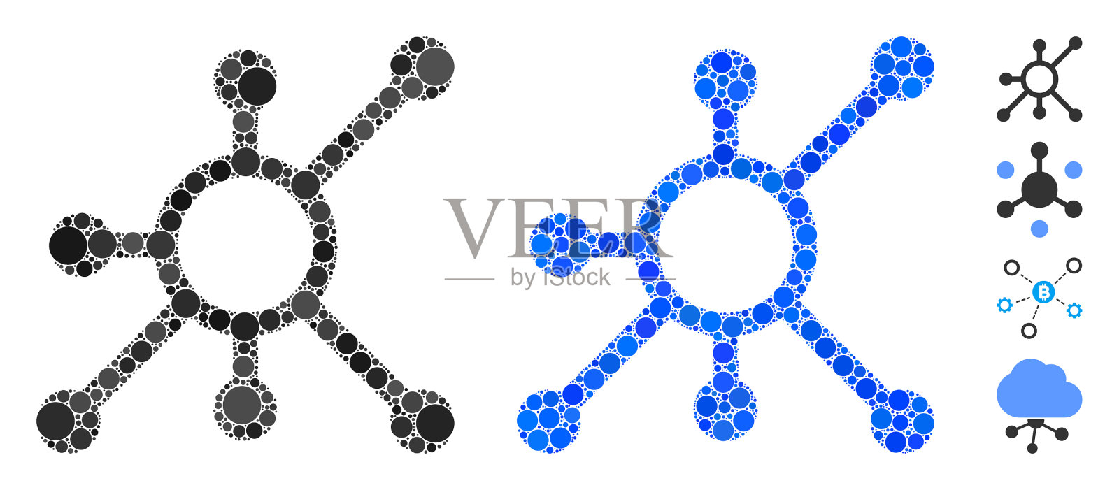 网络节点组成圆点图标图标素材