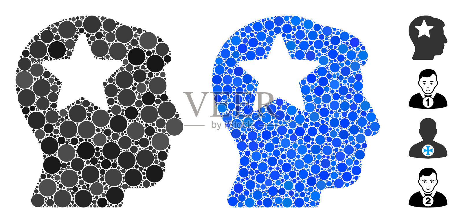 星头组成圆点图标插画图片素材