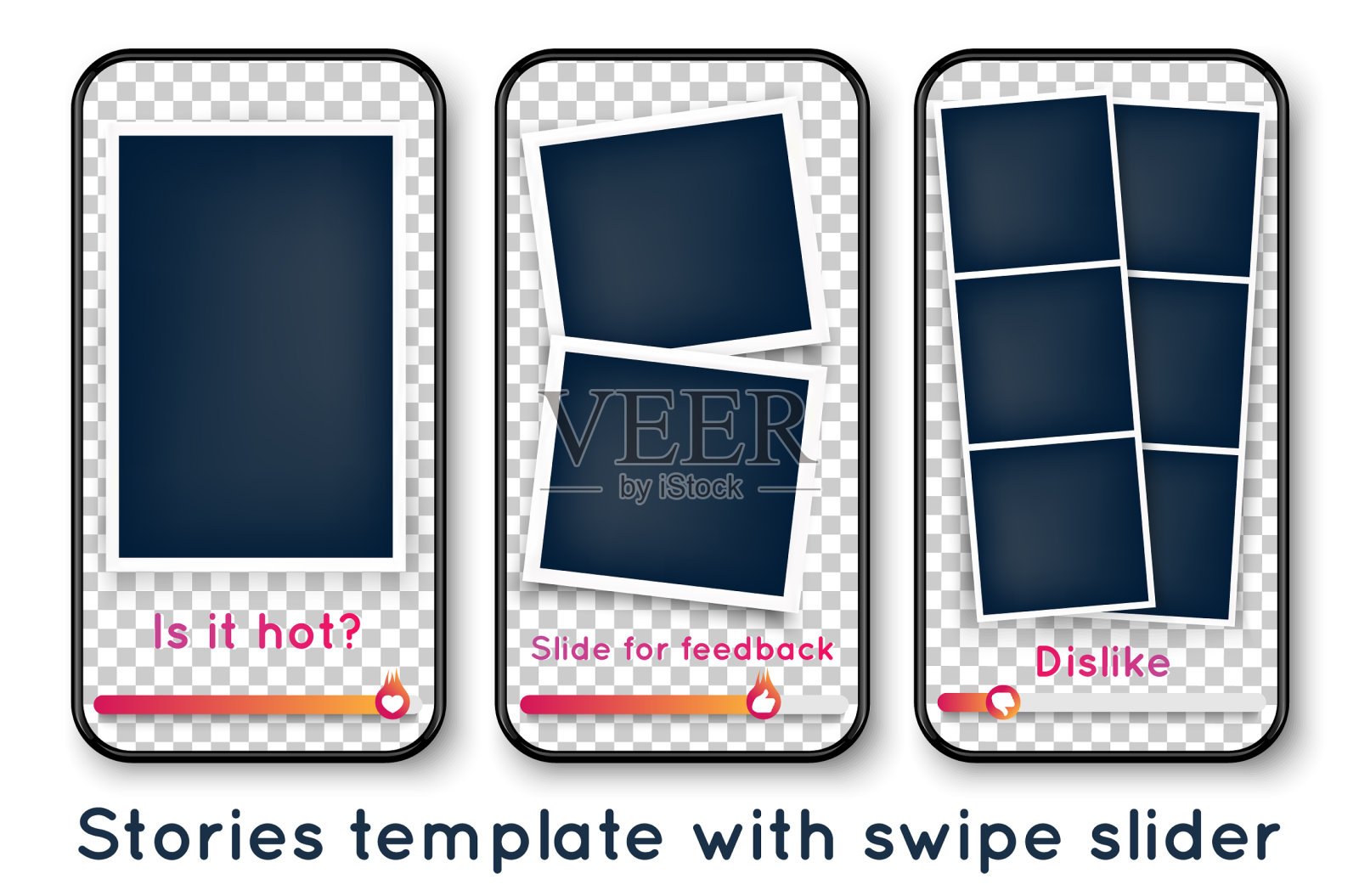 故事模板与相框和表情符号滑块设计模板素材