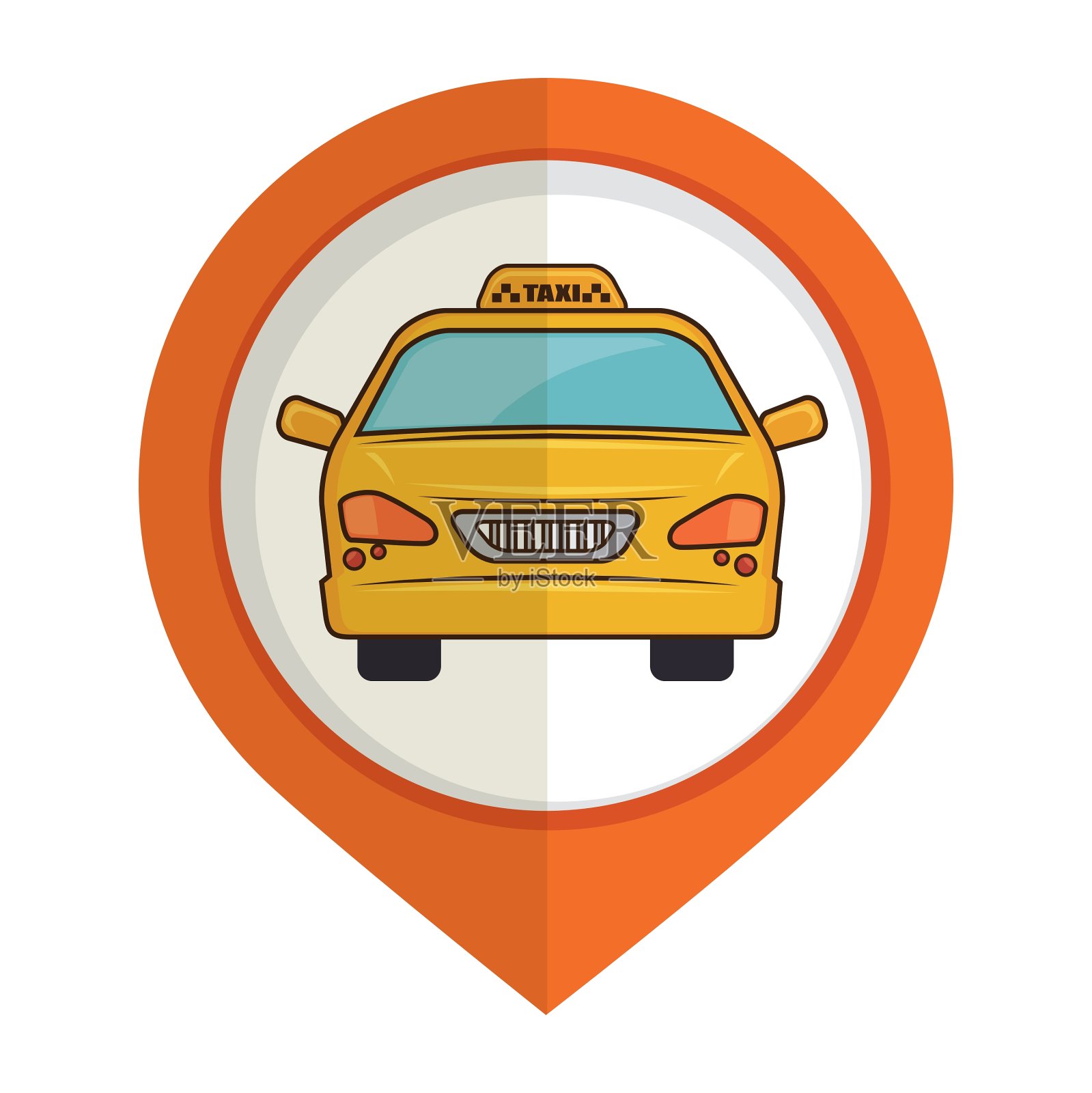 出租车服务引脚地图图标设计设计元素图片