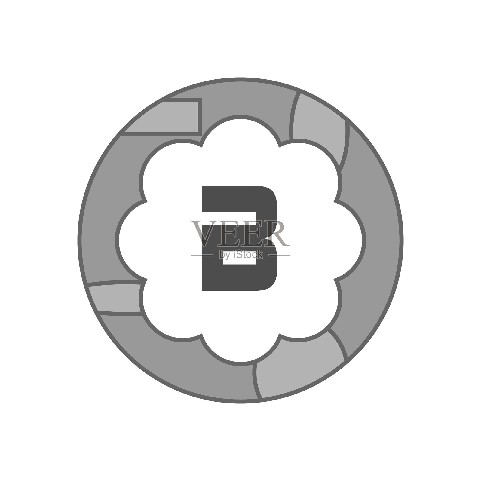 初始字母标识b模板设计图标素材