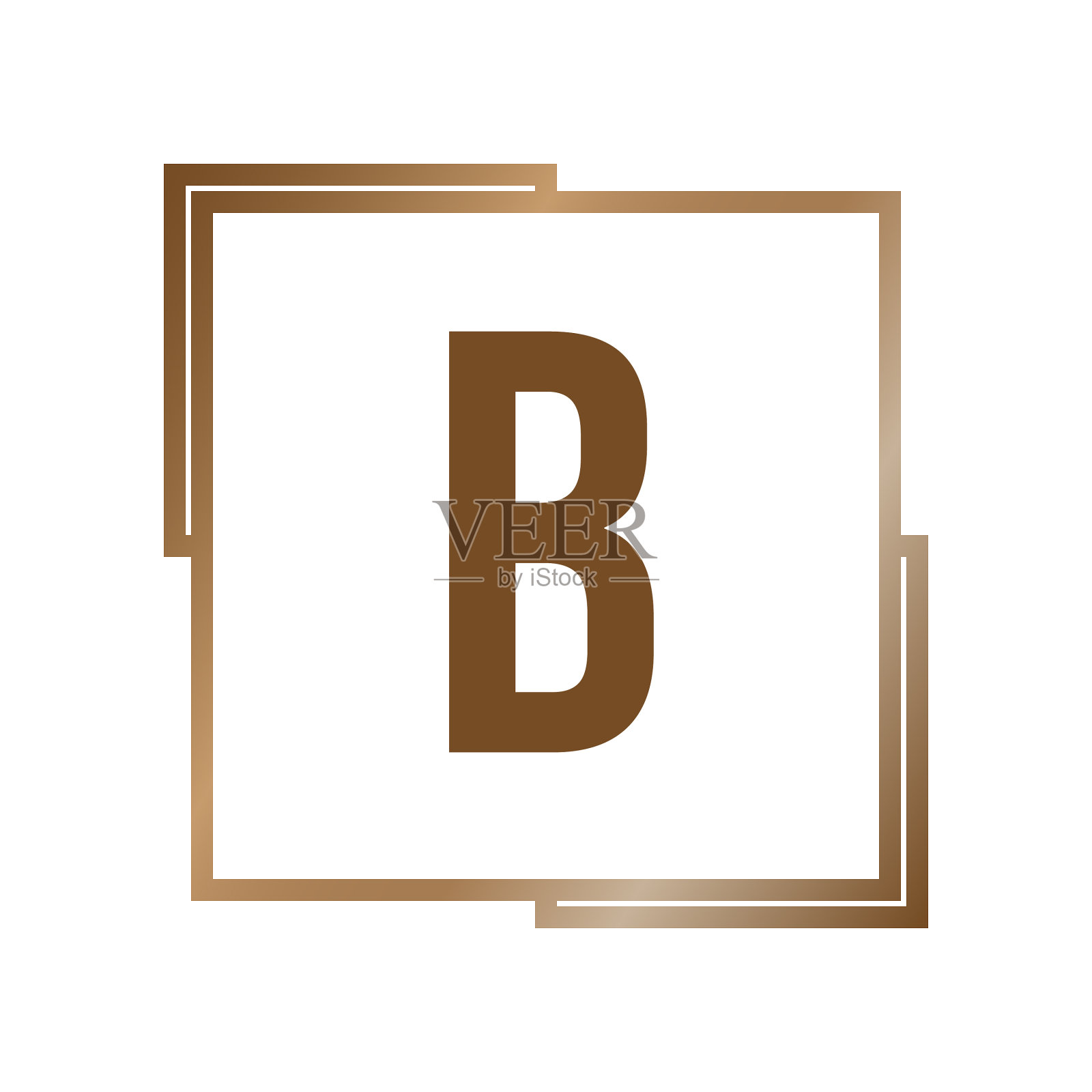 初始字母标识b模板设计图标素材