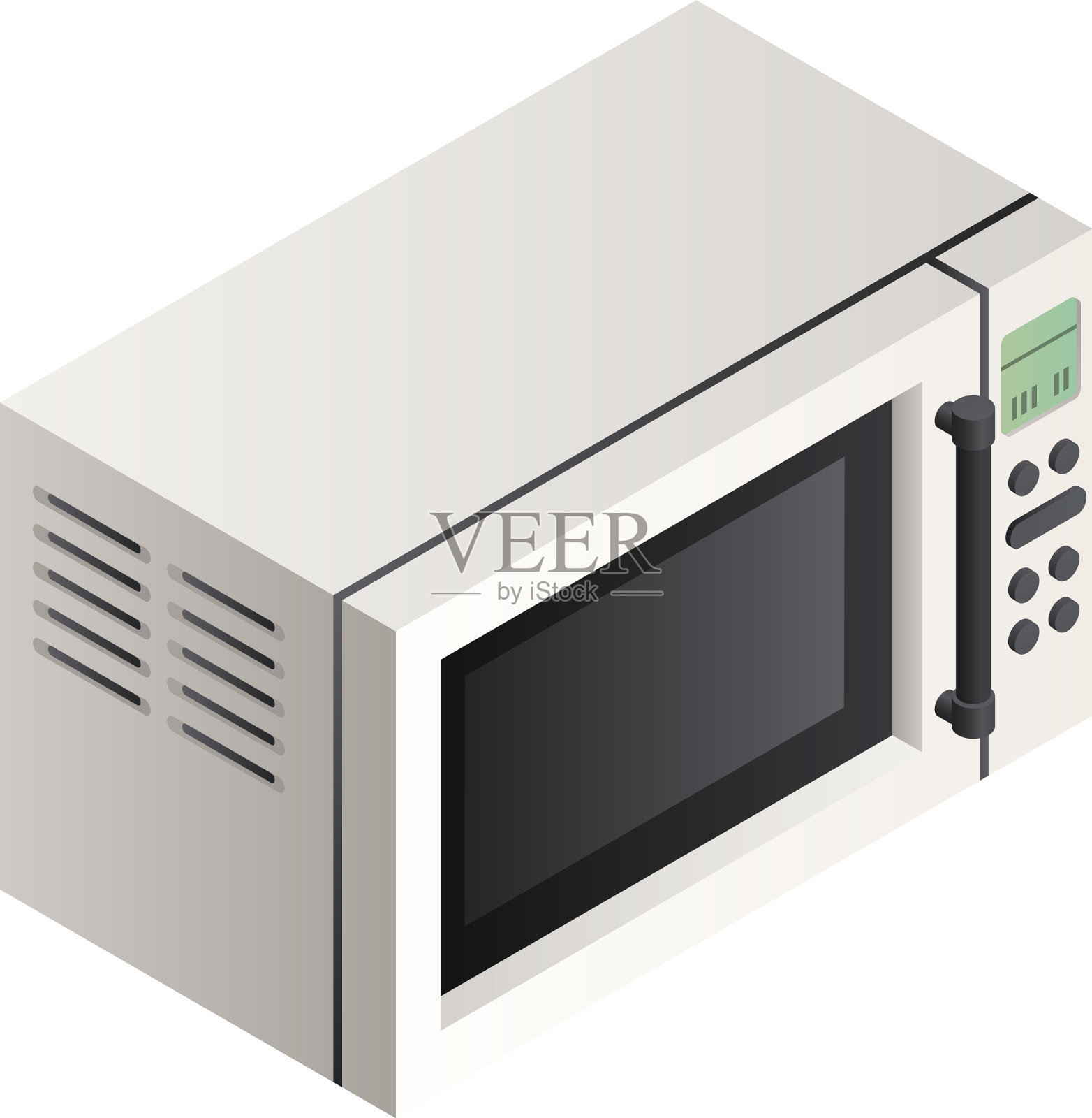 塑料微波图标等距风格设计元素图片