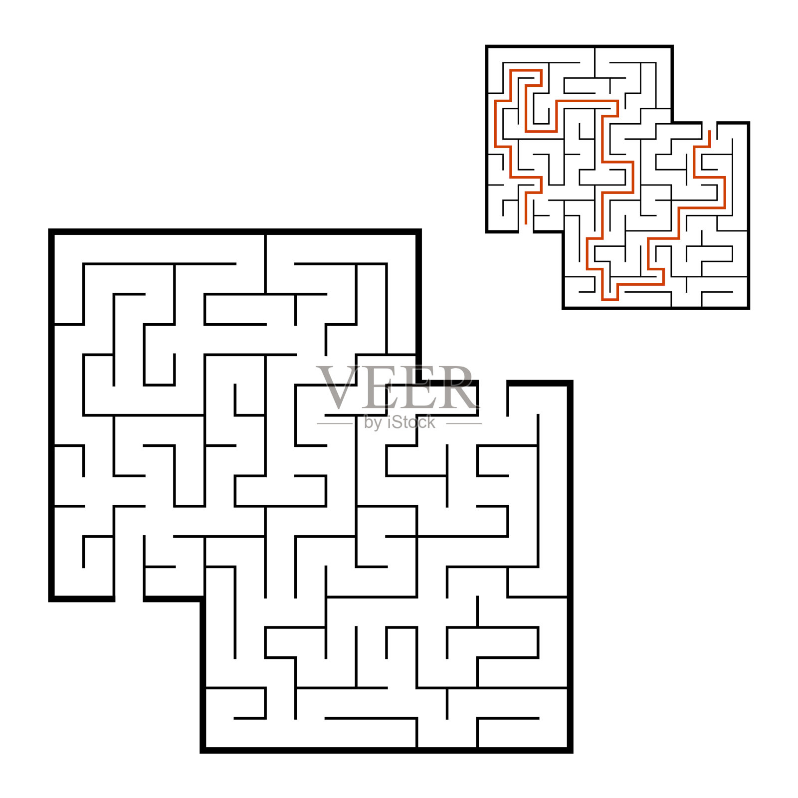 抽象方块迷宫游戏，适合儿童益智用设计元素图片