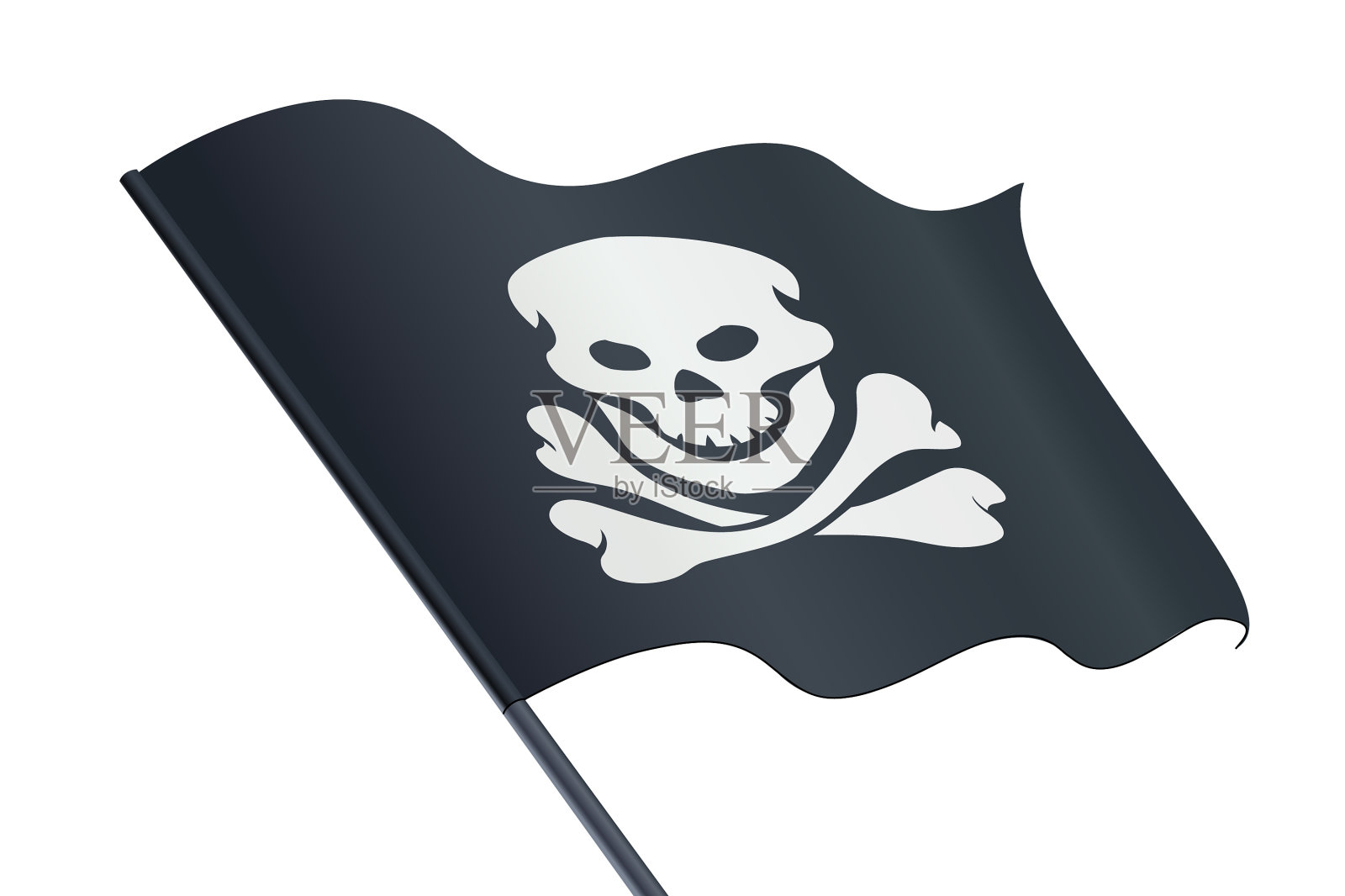 骷髅黑旗设计元素图片