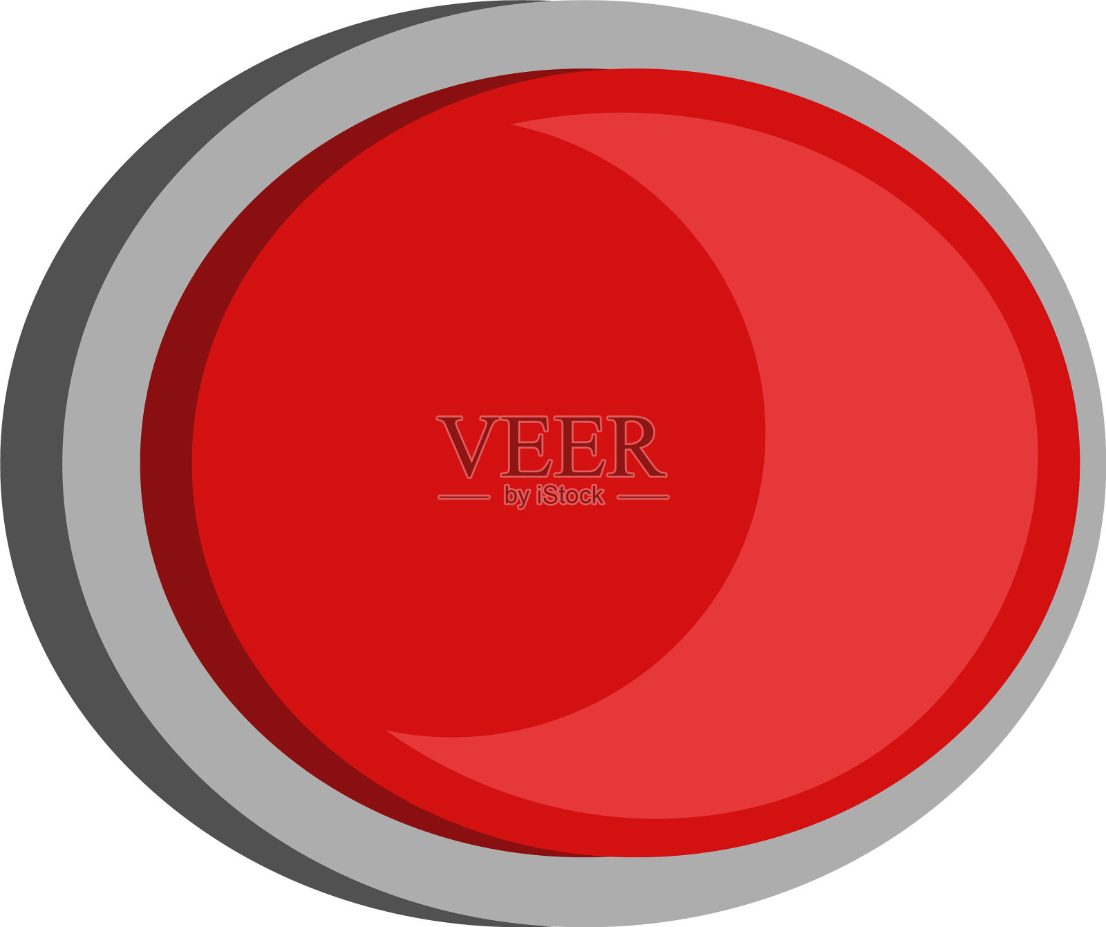 一个可爱的红色小卡通按钮或设计元素图片