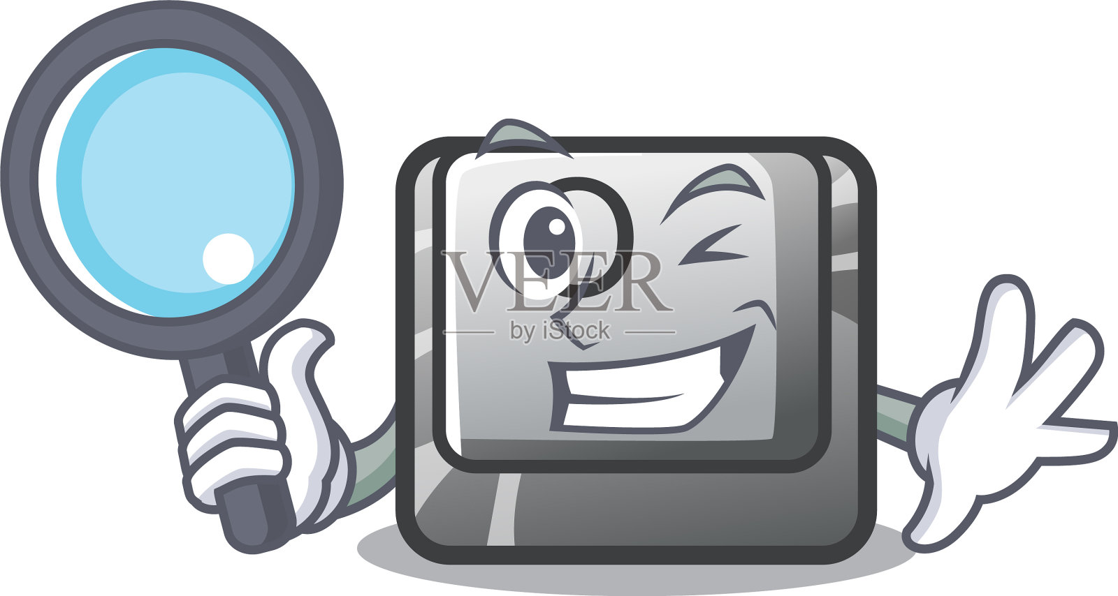 侦探按钮上的一个游戏角色设计元素图片