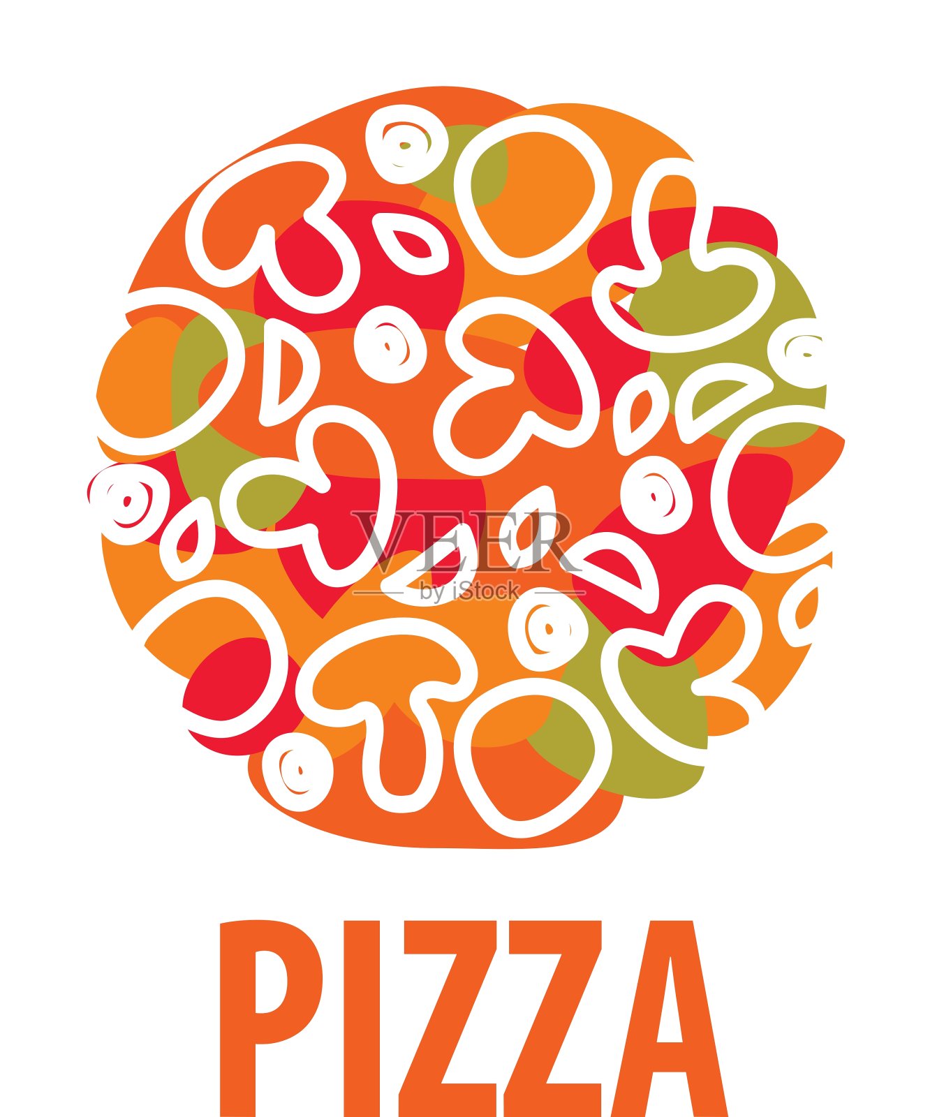 披萨的标志设计元素图片