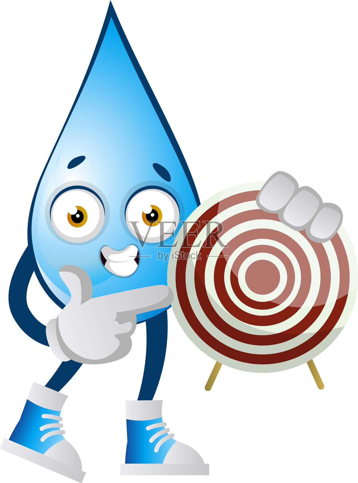 水滴与目标在白色背景设计元素图片