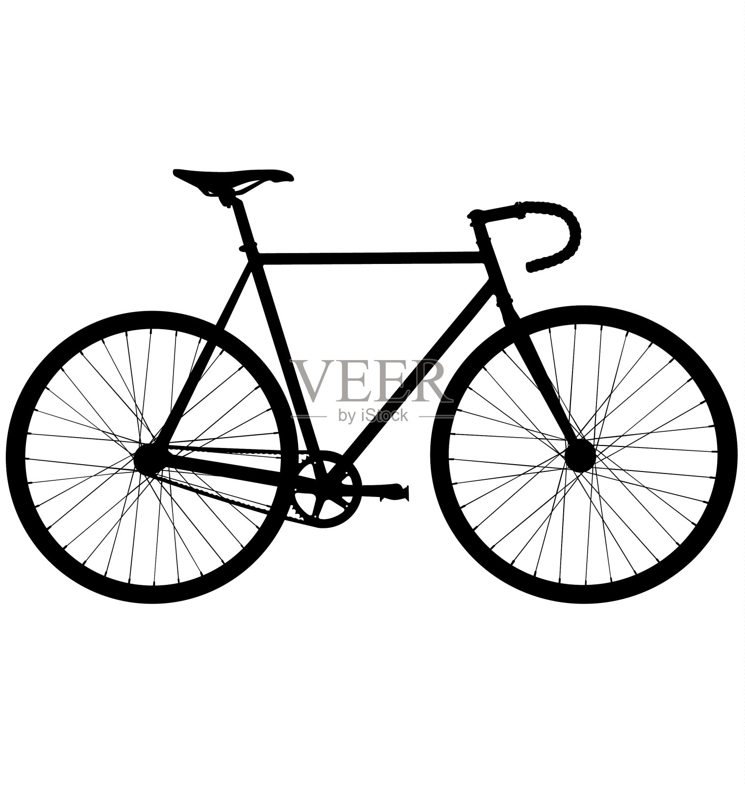 自行车轮廓设计元素图片