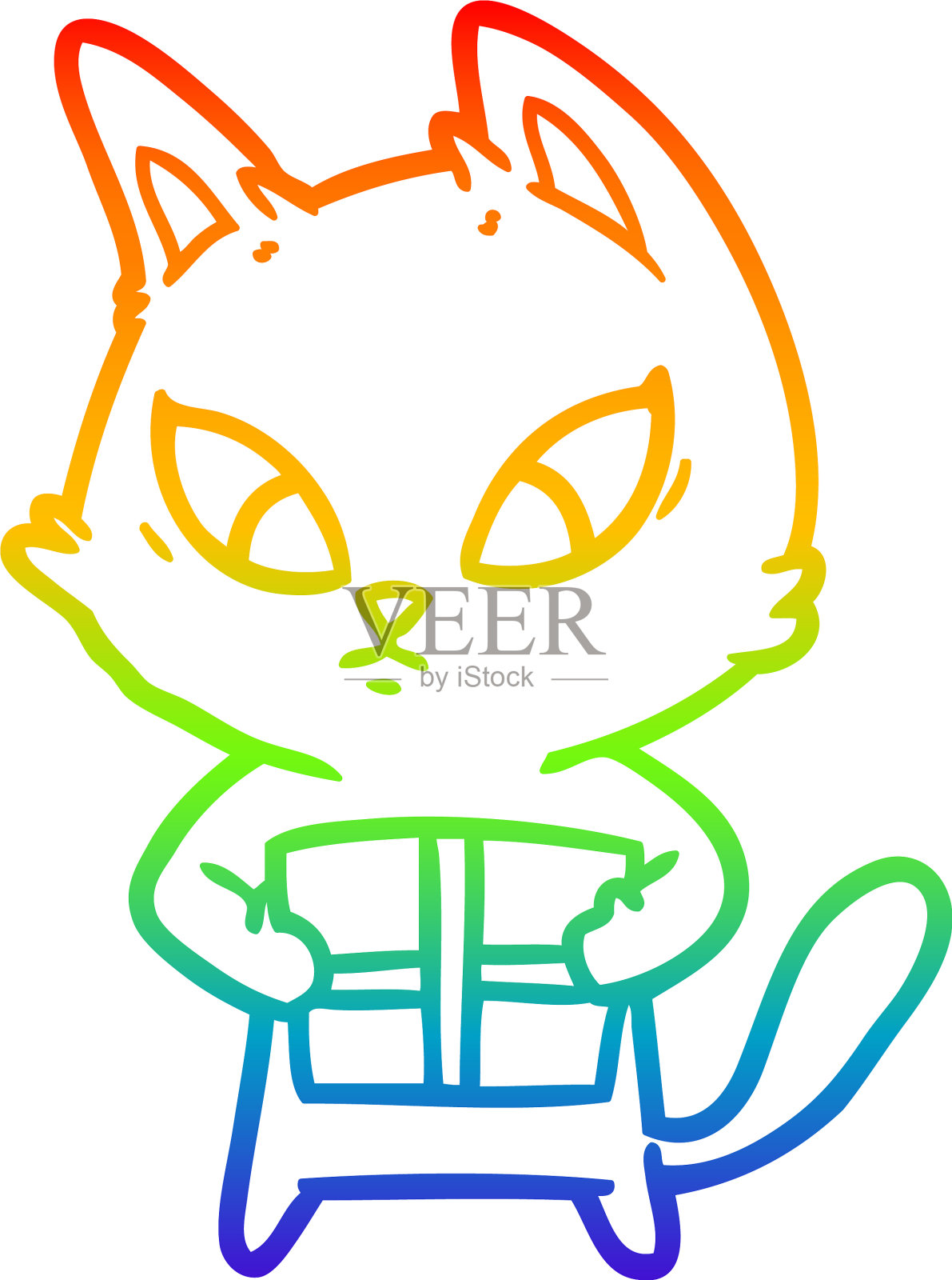 彩虹渐变线画糊涂卡通设计元素图片