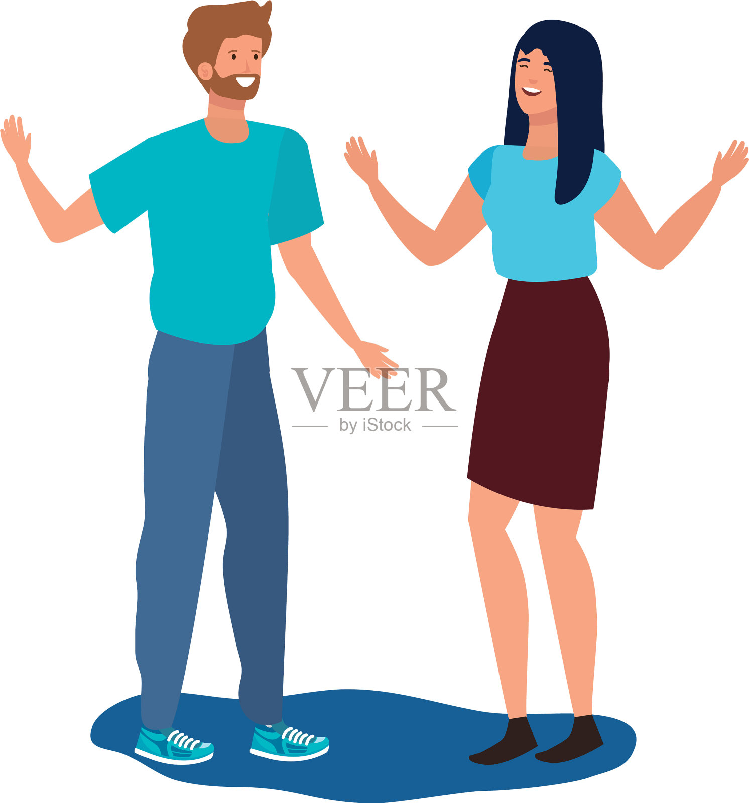 年轻情侣的化身设计元素图片