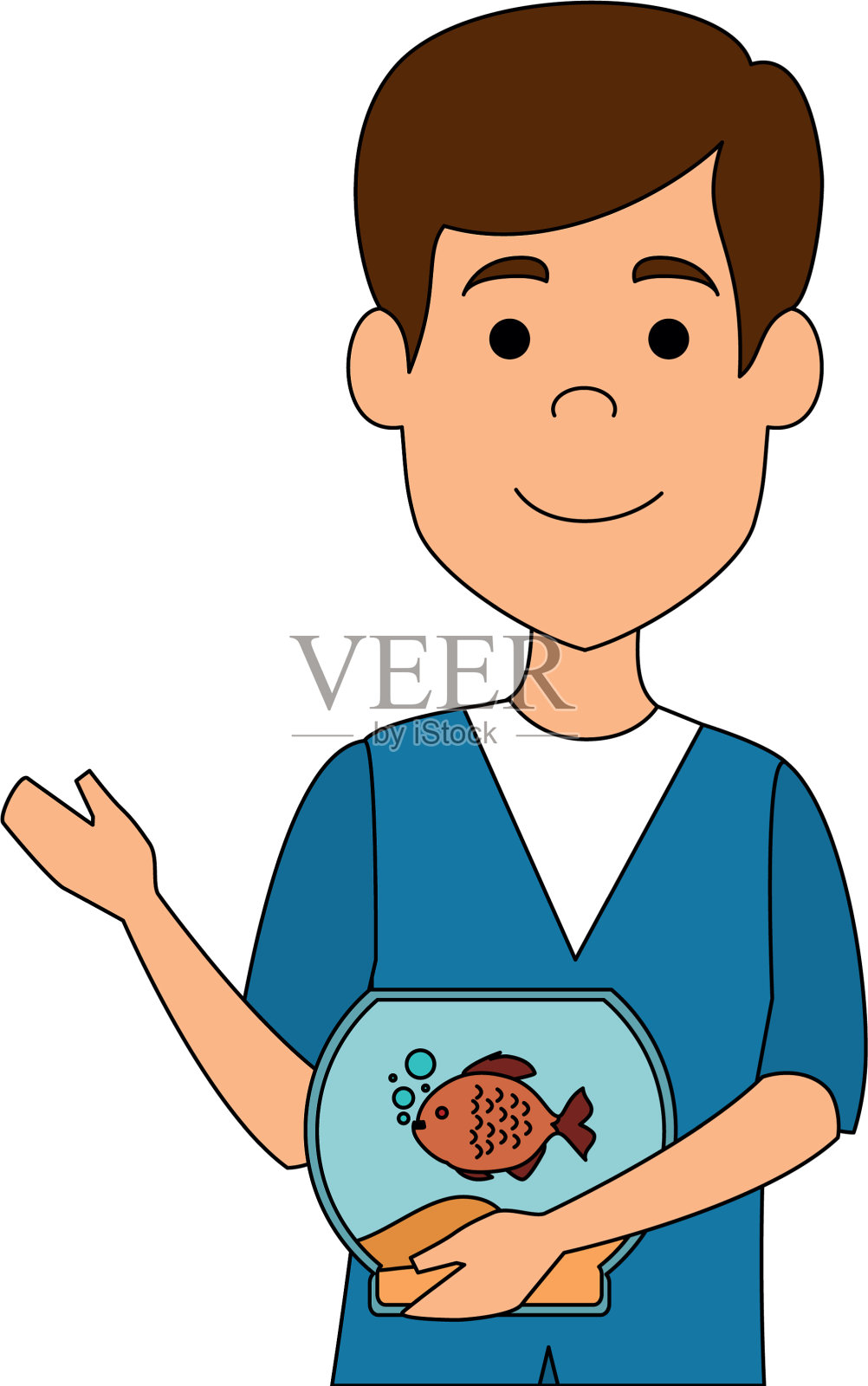 兽医与鱼在水族馆的化身设计元素图片