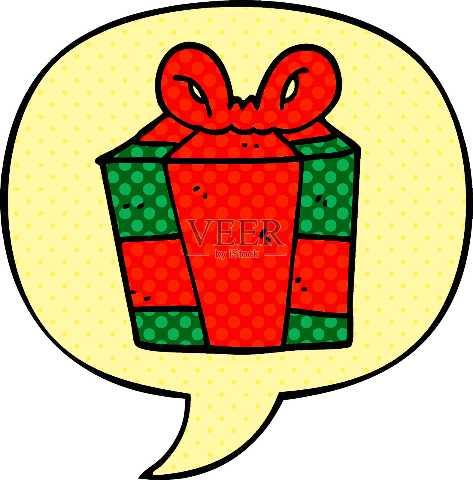 漫画书中的卡通呈现和语音泡泡设计元素图片