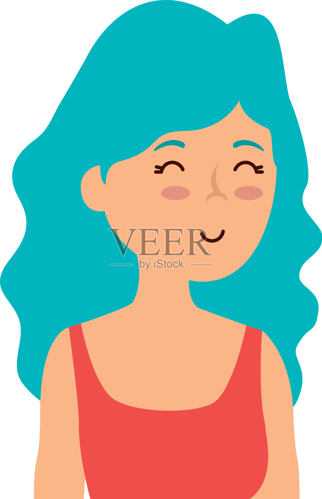 美丽年轻女子的性格设计元素图片