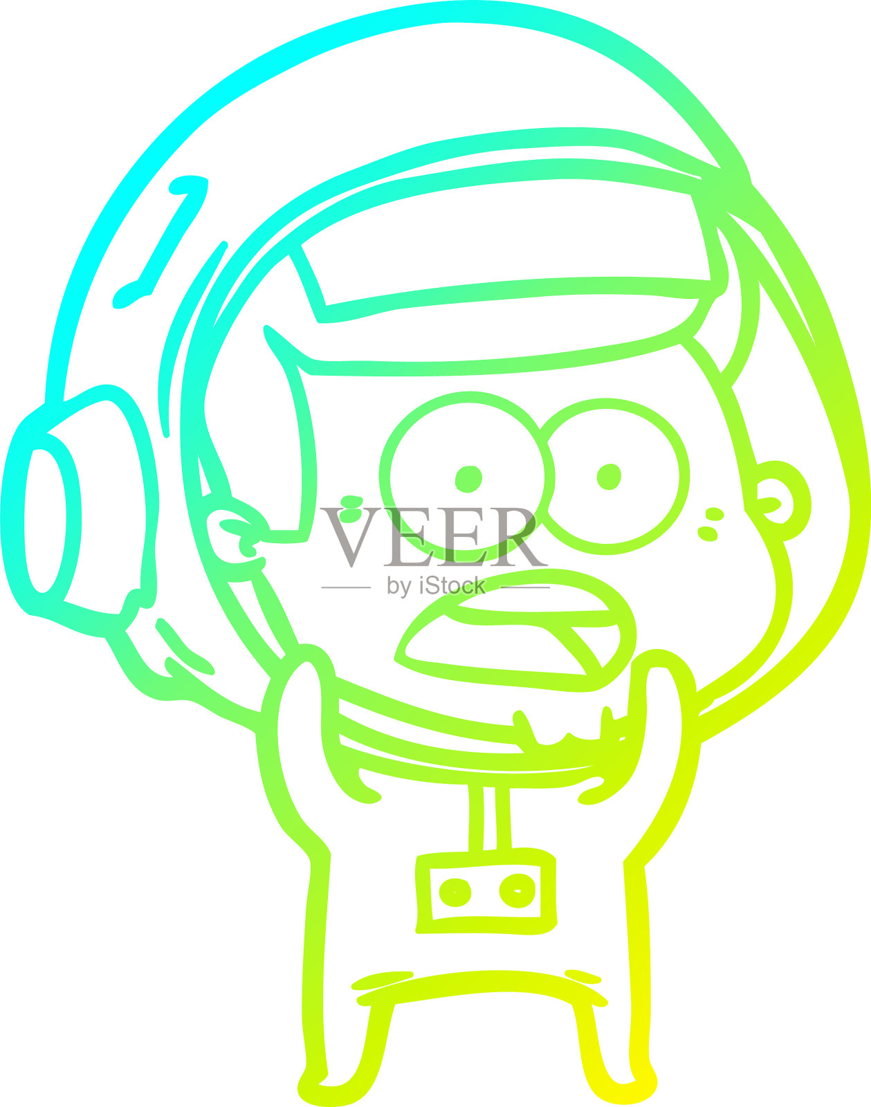 冷梯度线画卡通惊喜设计元素图片