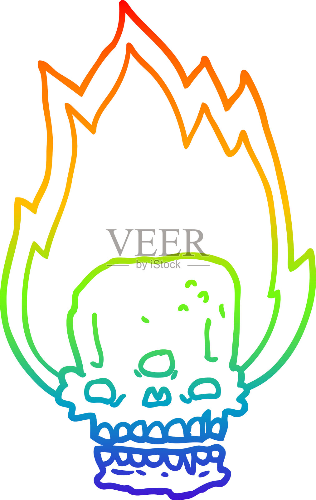 彩虹渐变线绘制诡异的卡通设计元素图片