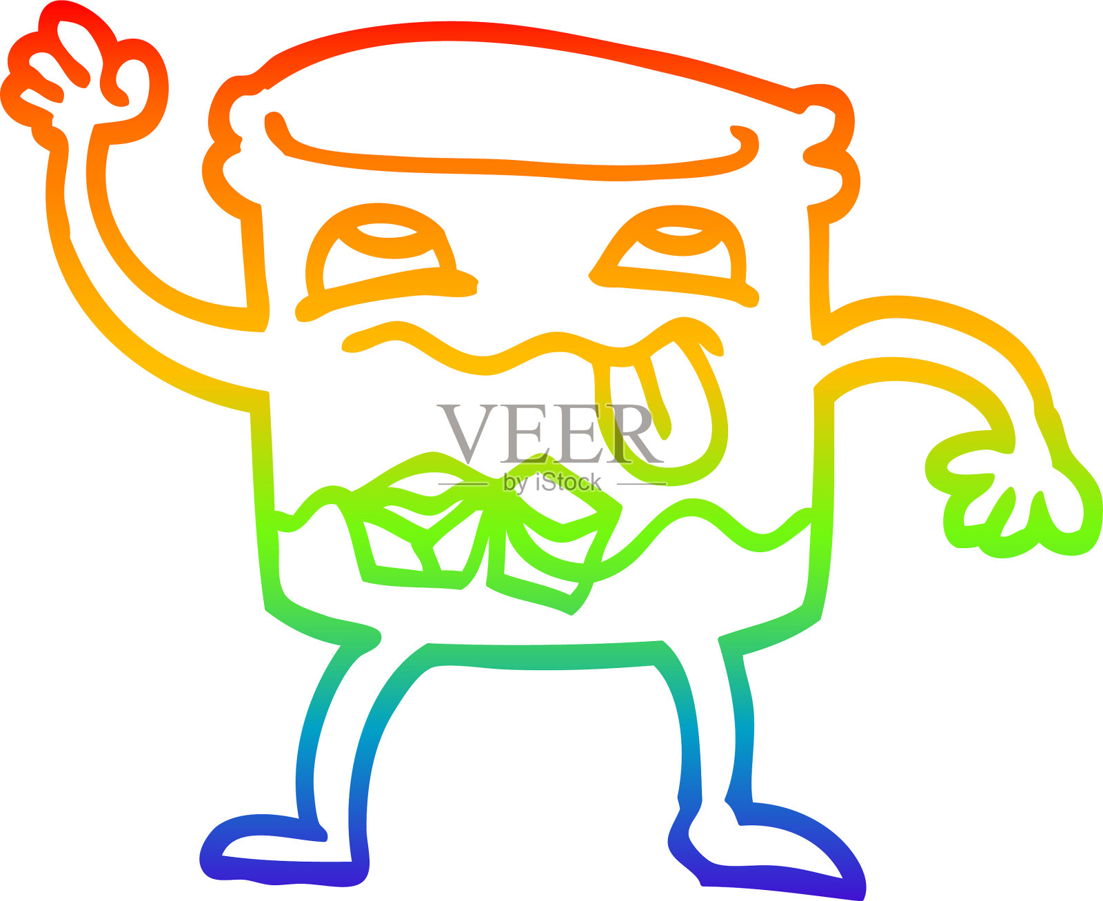 彩虹渐变线绘制卡通动画设计元素图片