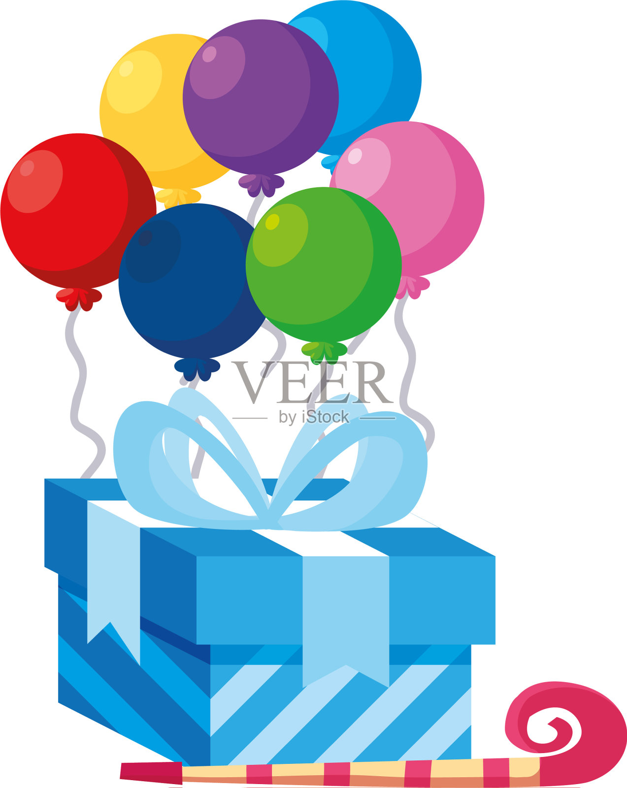 气球氦气礼盒设计元素图片