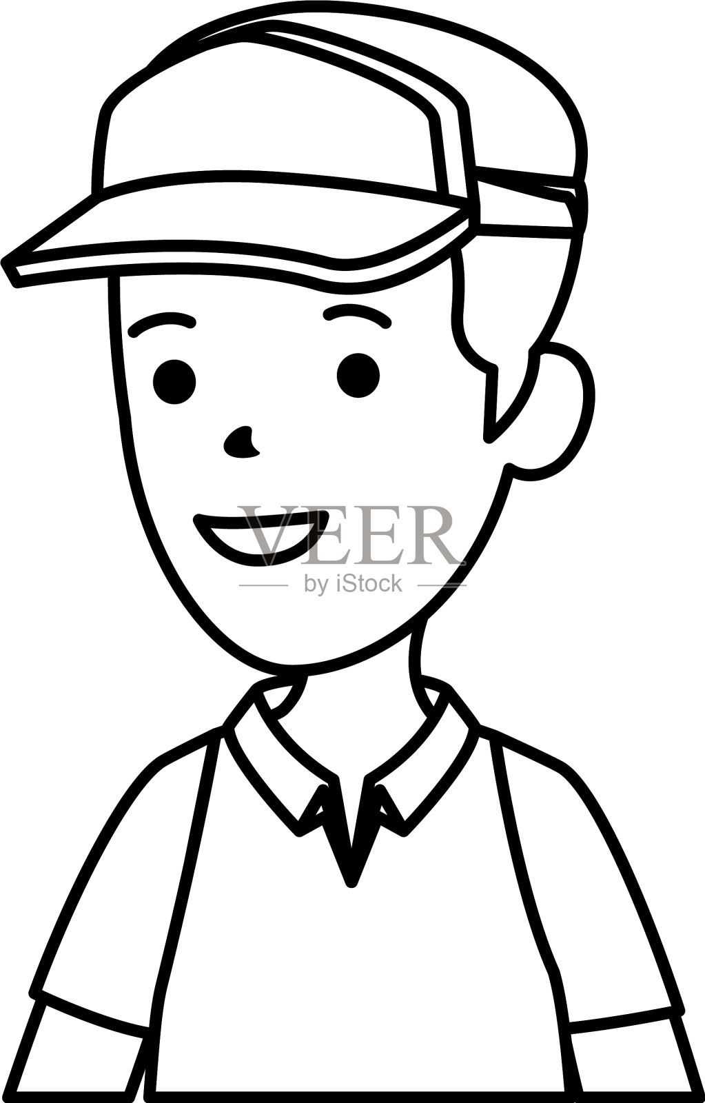 年轻的男孩与运动帽的性格设计元素图片