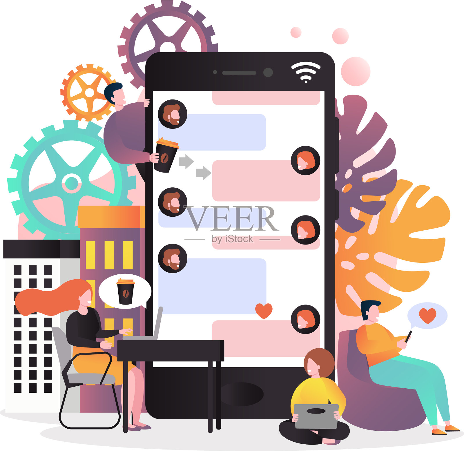 网络横幅的在线传播概念设计元素图片