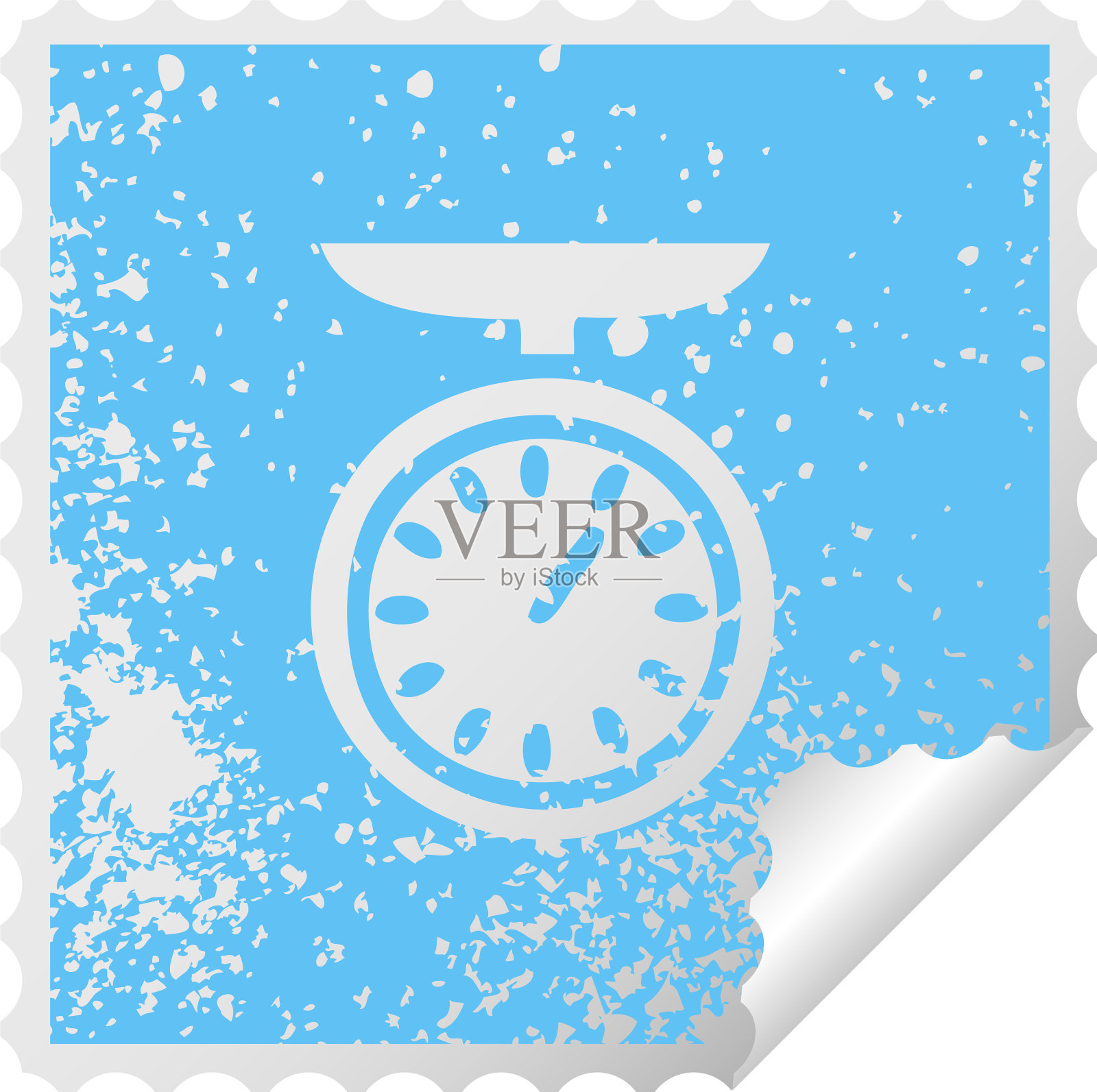 心疼的方形脱皮贴纸符号称重设计元素图片