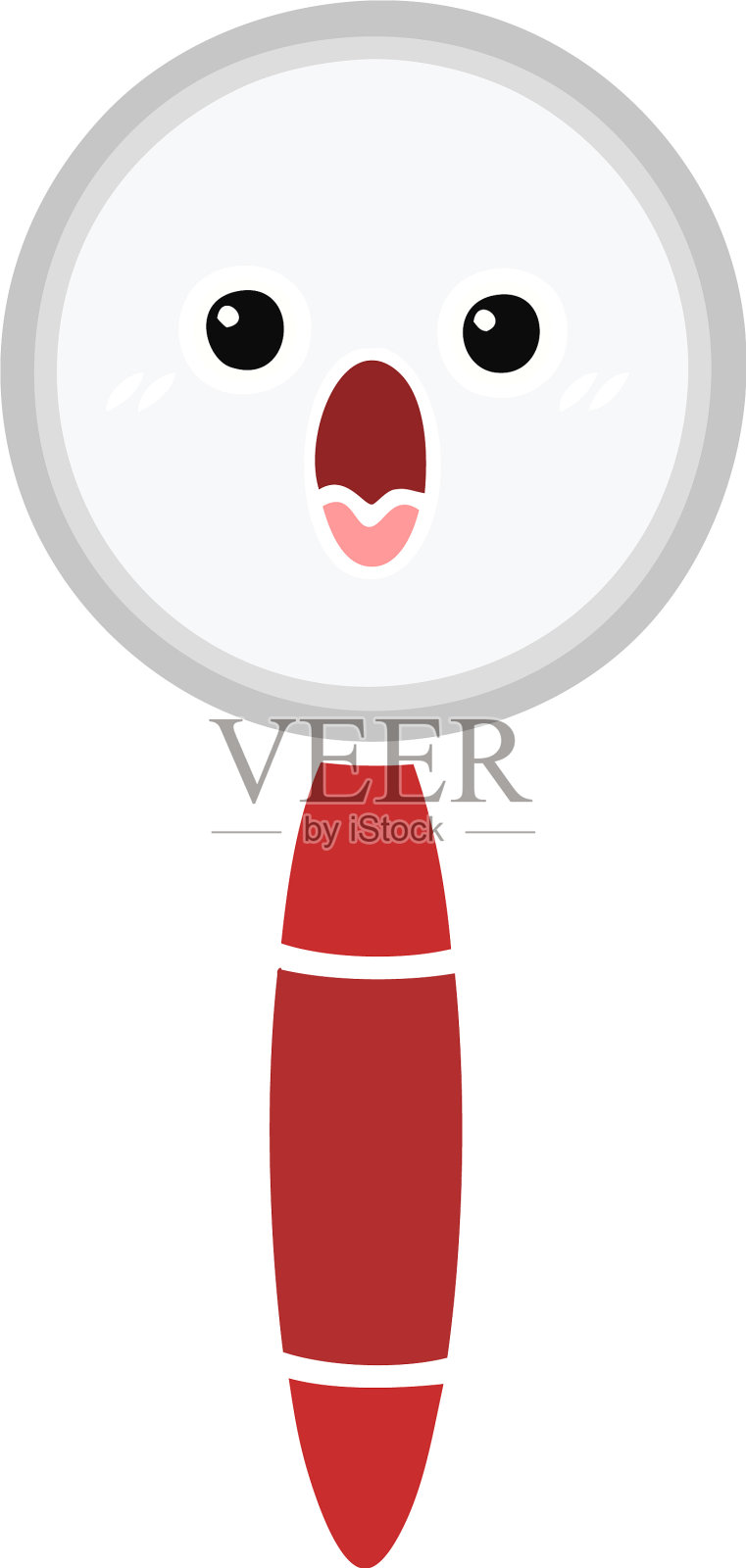 单色复古卡通放大镜设计元素图片