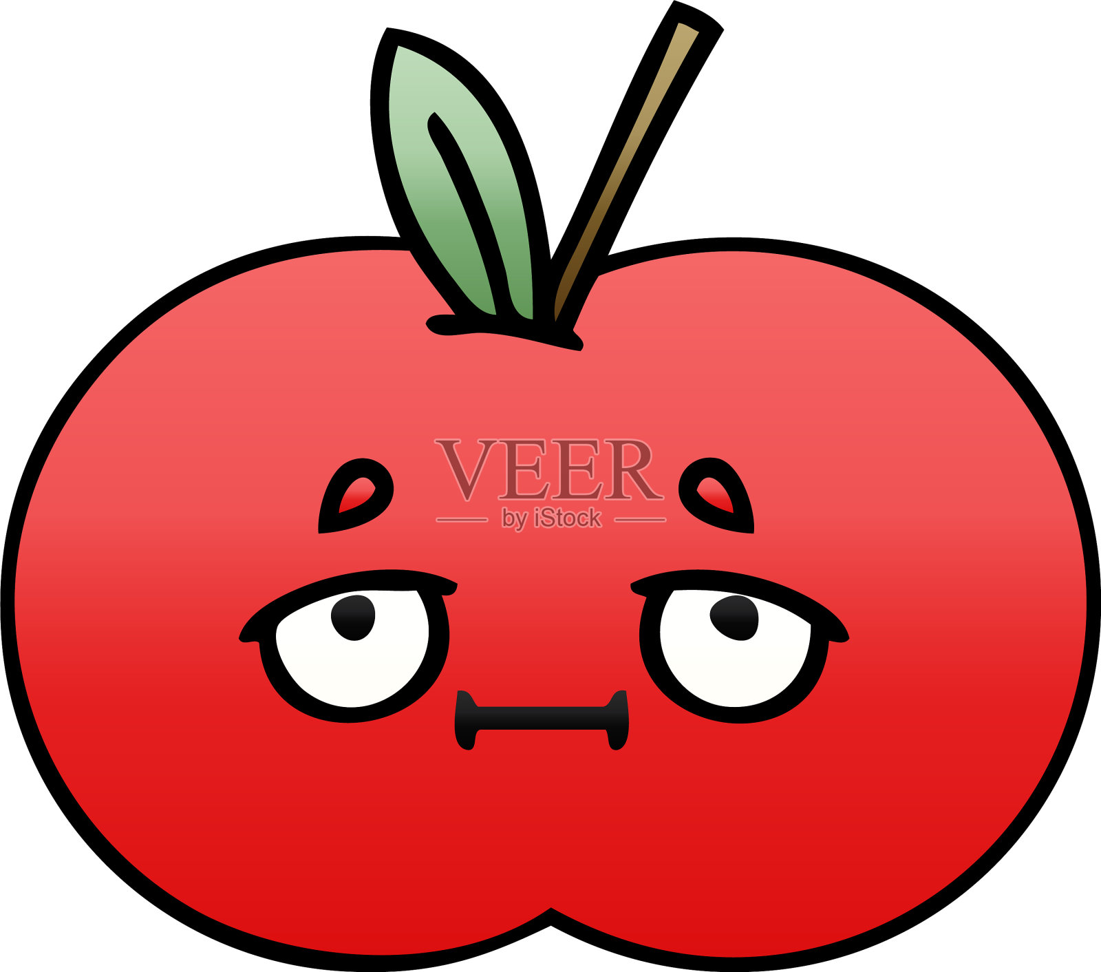 梯度阴影卡通红苹果设计元素图片