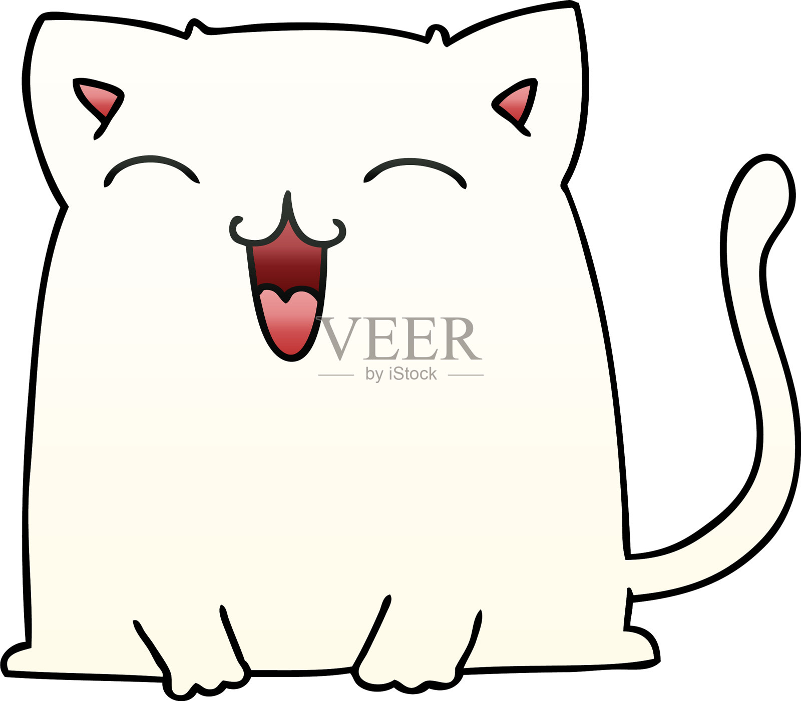 古怪的梯度阴影卡通猫设计元素图片