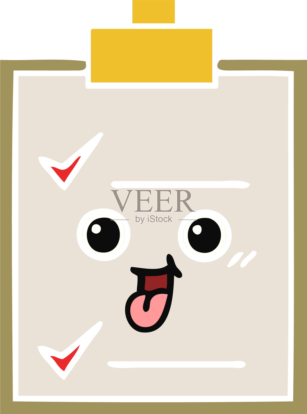 单色复古卡通检查表设计元素图片