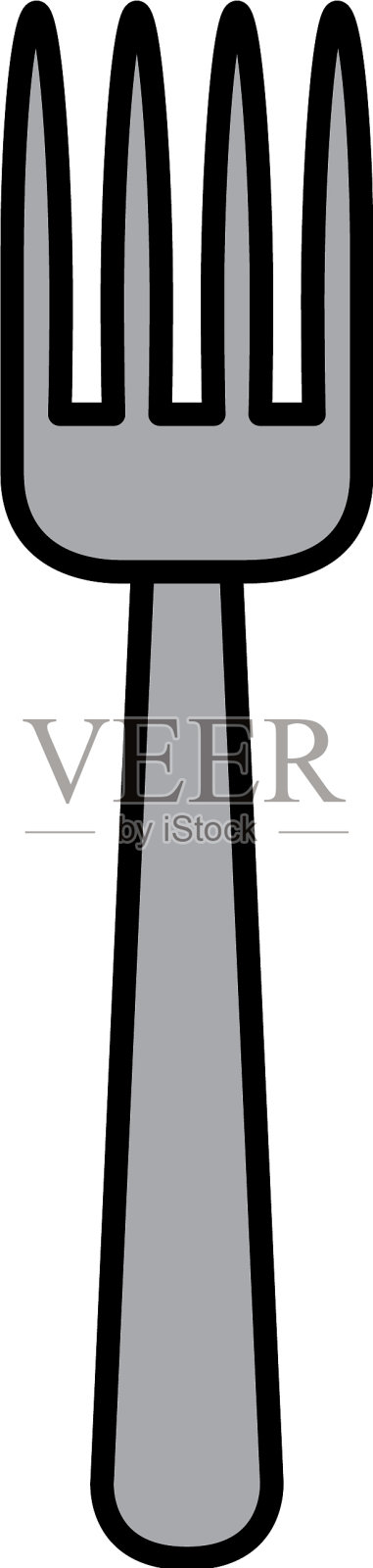 叉子厨房餐具孤立图标设计元素图片