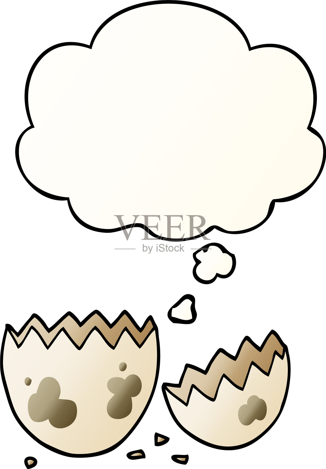 卡通打碎了鸡蛋，以为泡泡在光滑设计元素图片