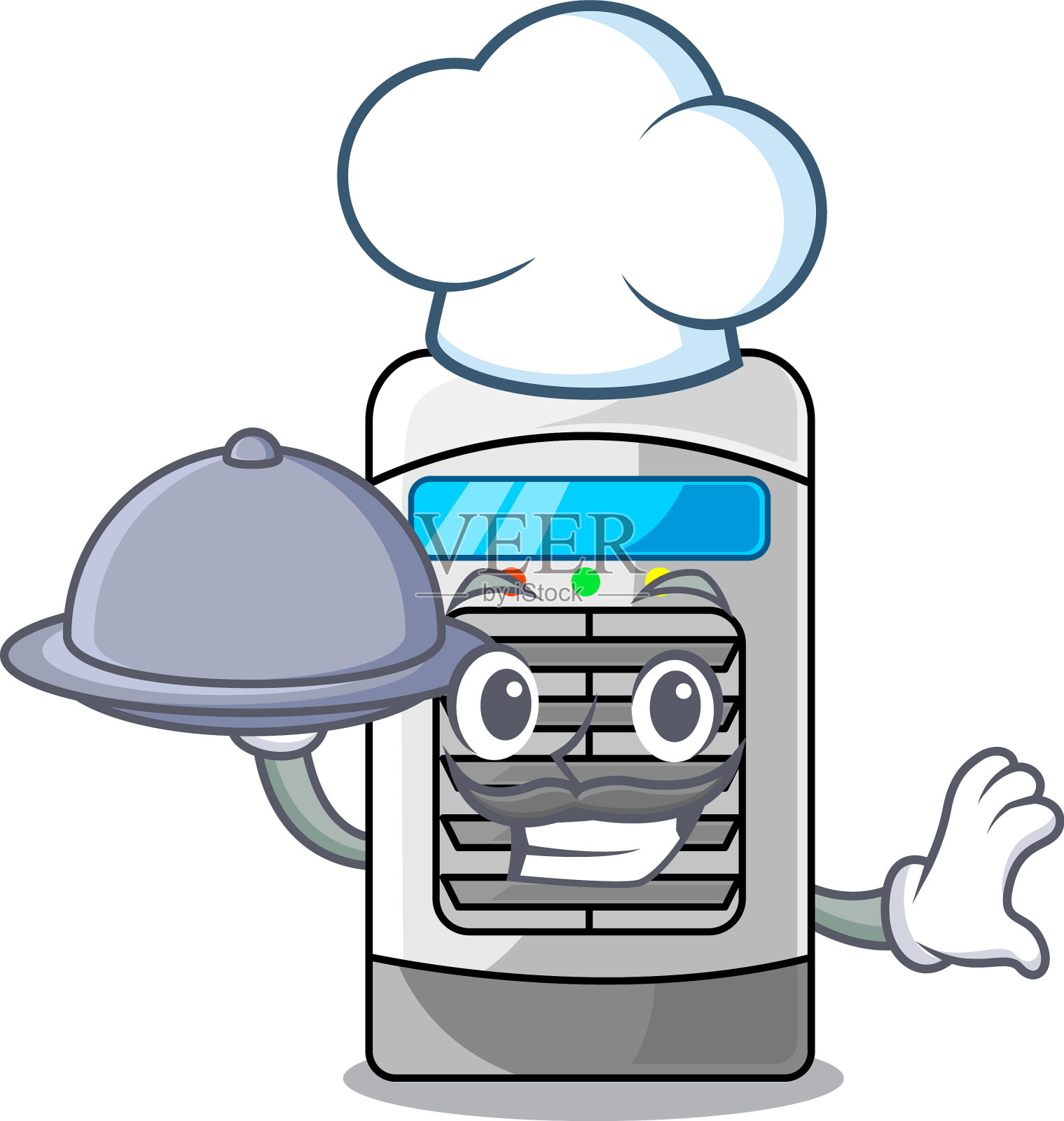 厨师用冷冻机将食物与空气隔离设计元素图片