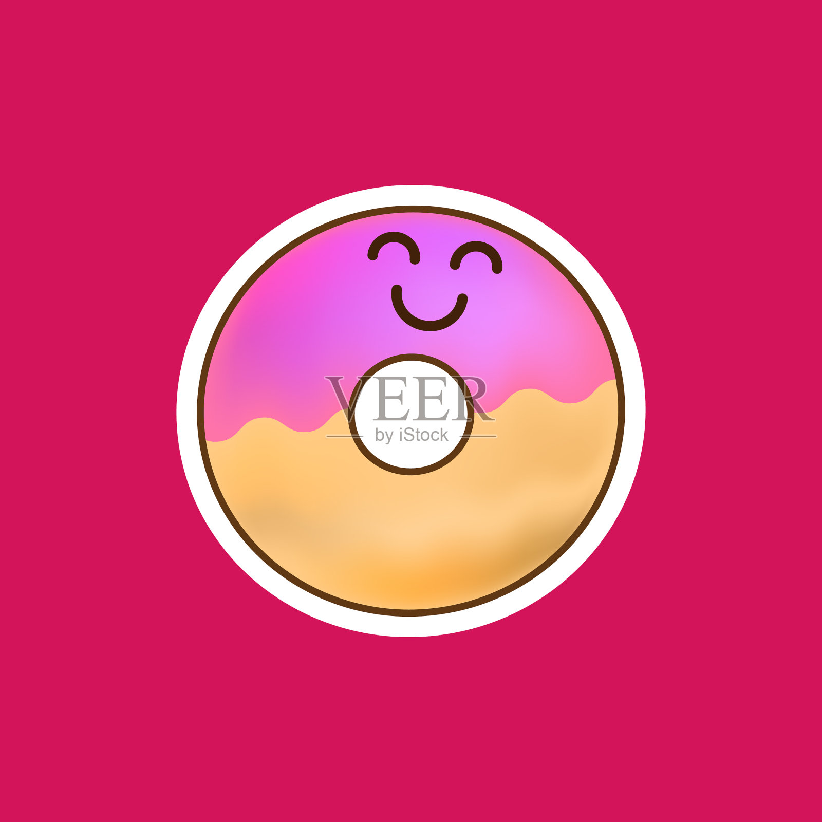 甜甜圈贴纸涂鸦食品图标设计插画图片素材