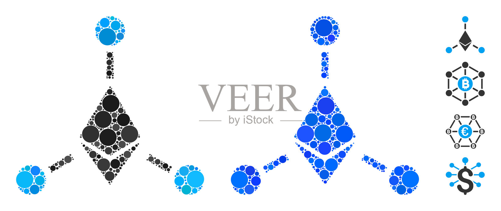 以太坊链接合成图标球体项目插画图片素材