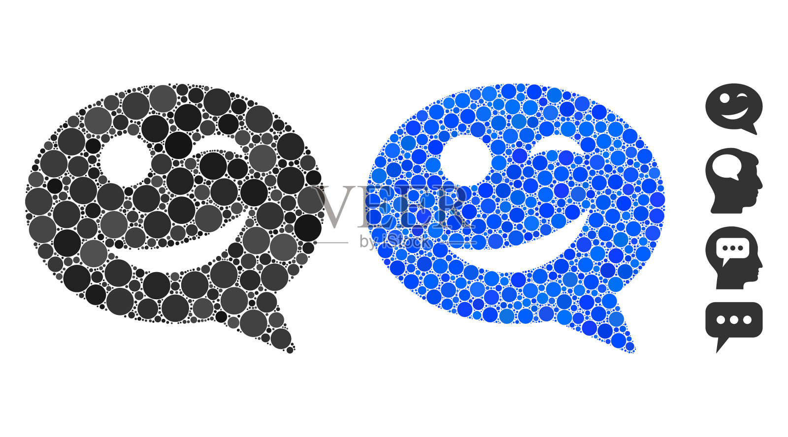 笑话笑脸信息马赛克图标圆点插画图片素材