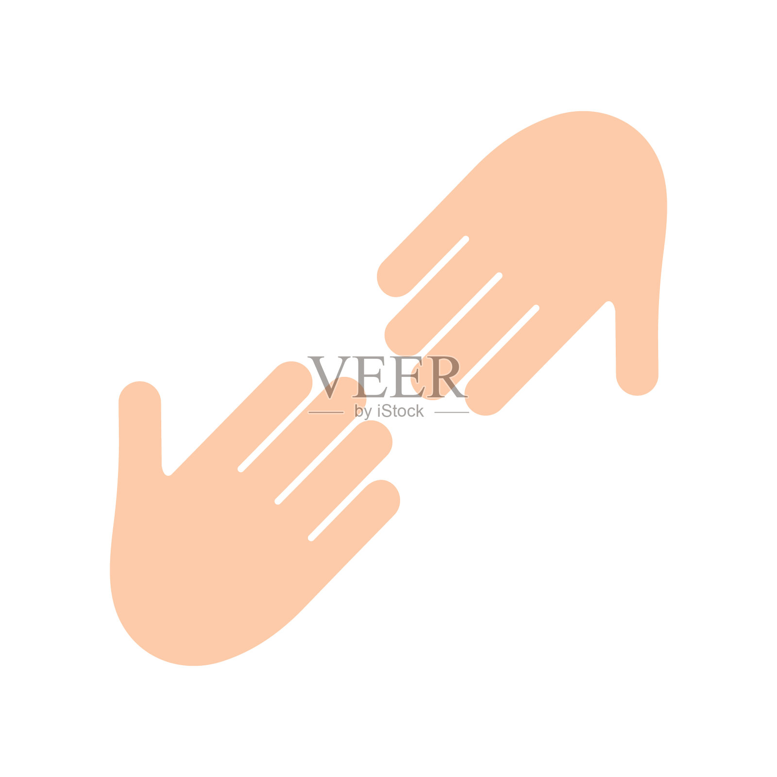 象征团队或团队合作的双手单色图标设计元素图片