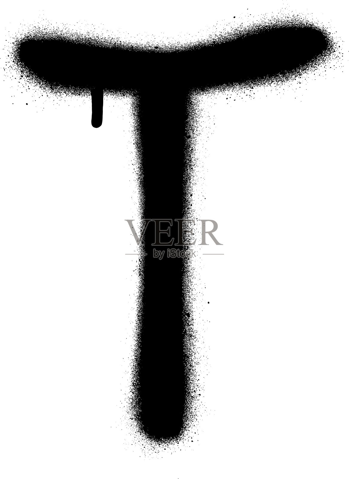 喷T字型涂鸦与泄漏在黑色设计元素图片