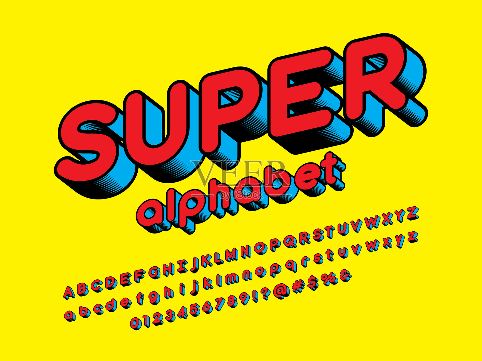 超级英雄字体插画图片素材