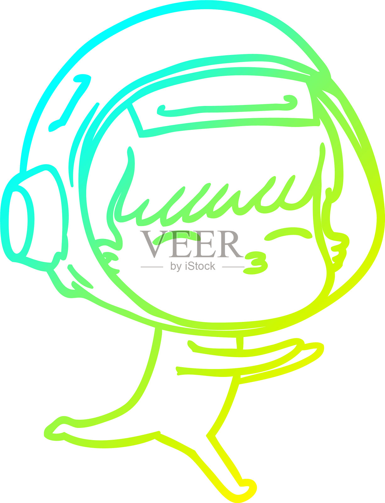 冷梯度线画卡通好奇设计元素图片