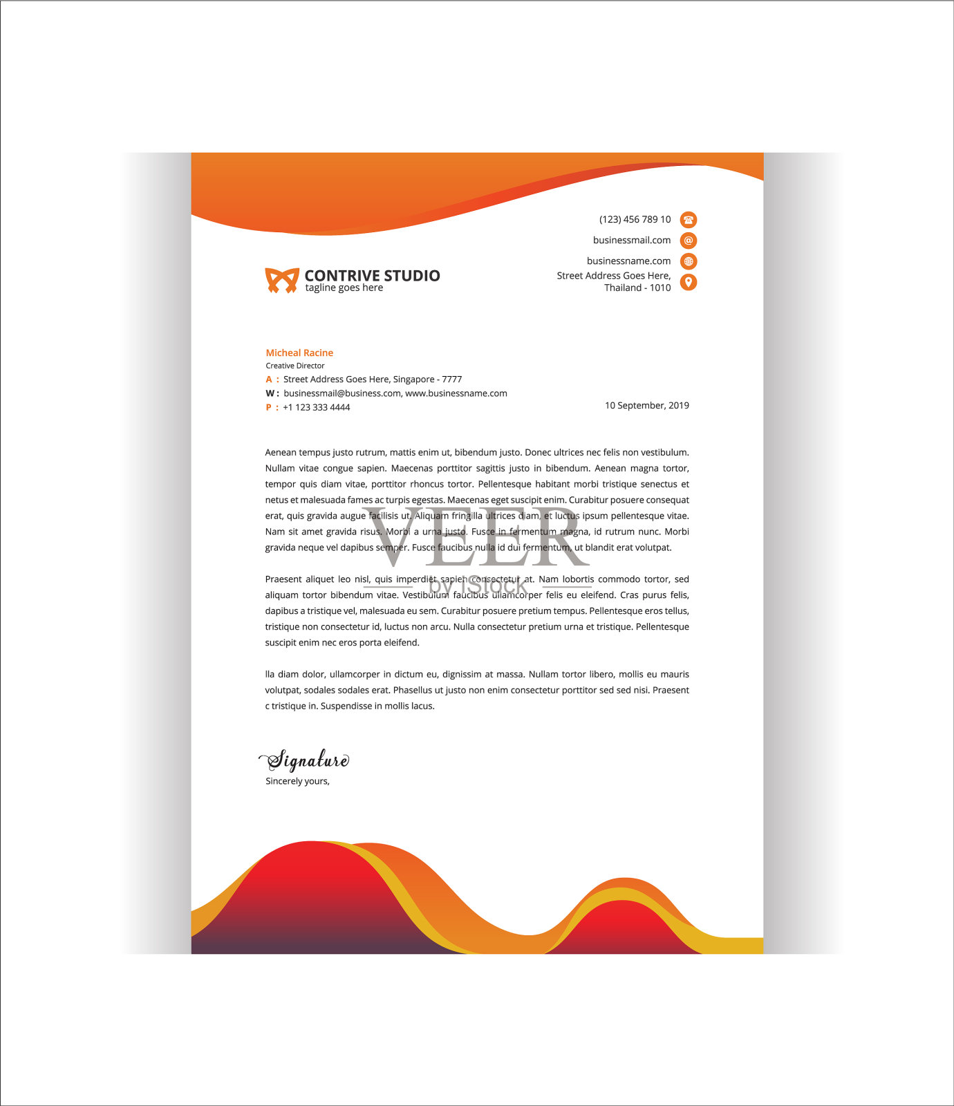 时髦的渐变信头模板设计模板素材