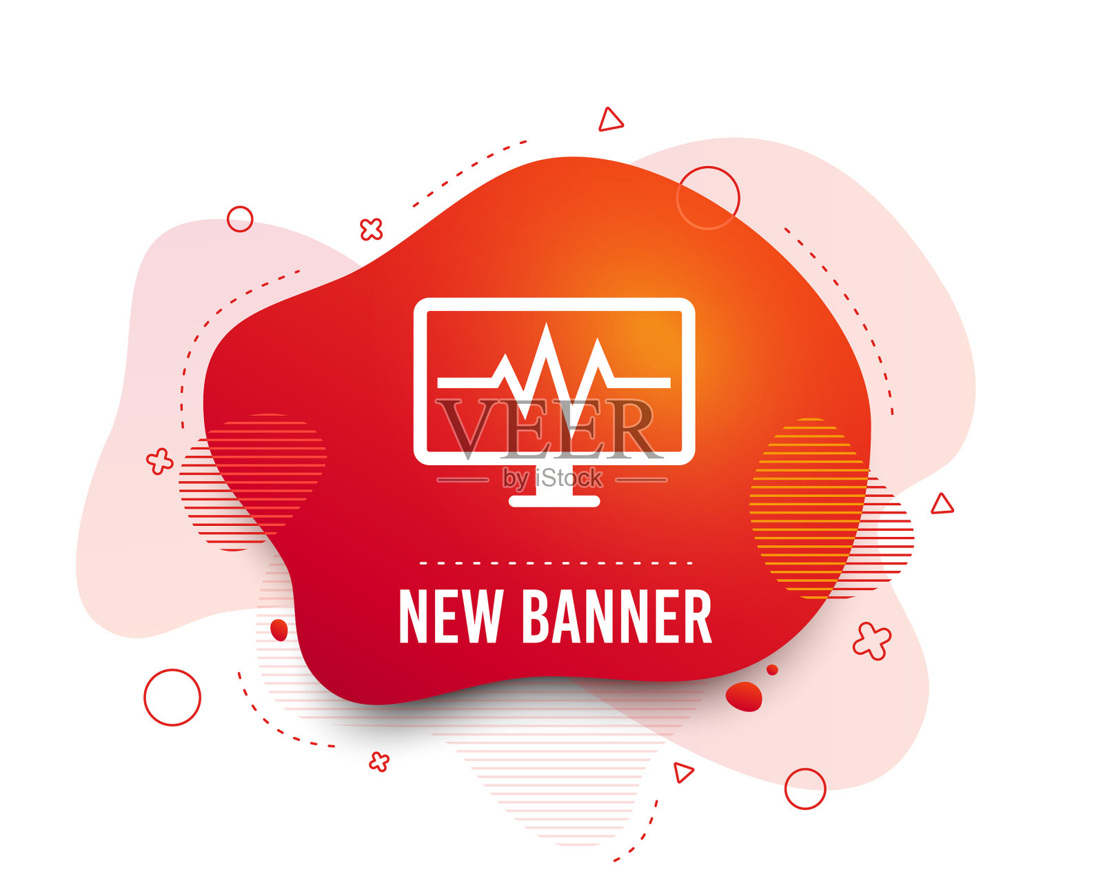 心电图监测标志图标心跳设计元素图片