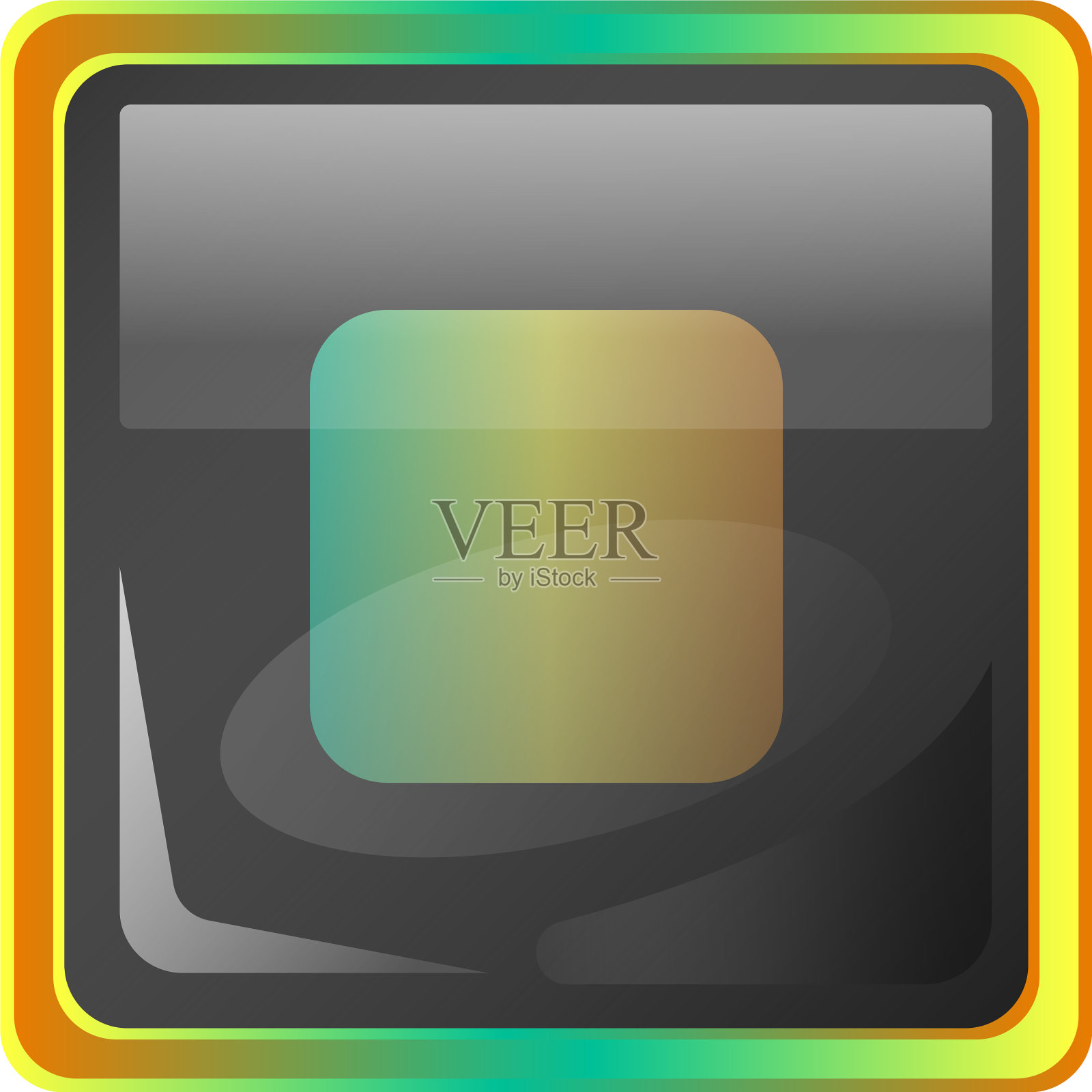 停止灰色图标与彩色细节上的白色图标素材