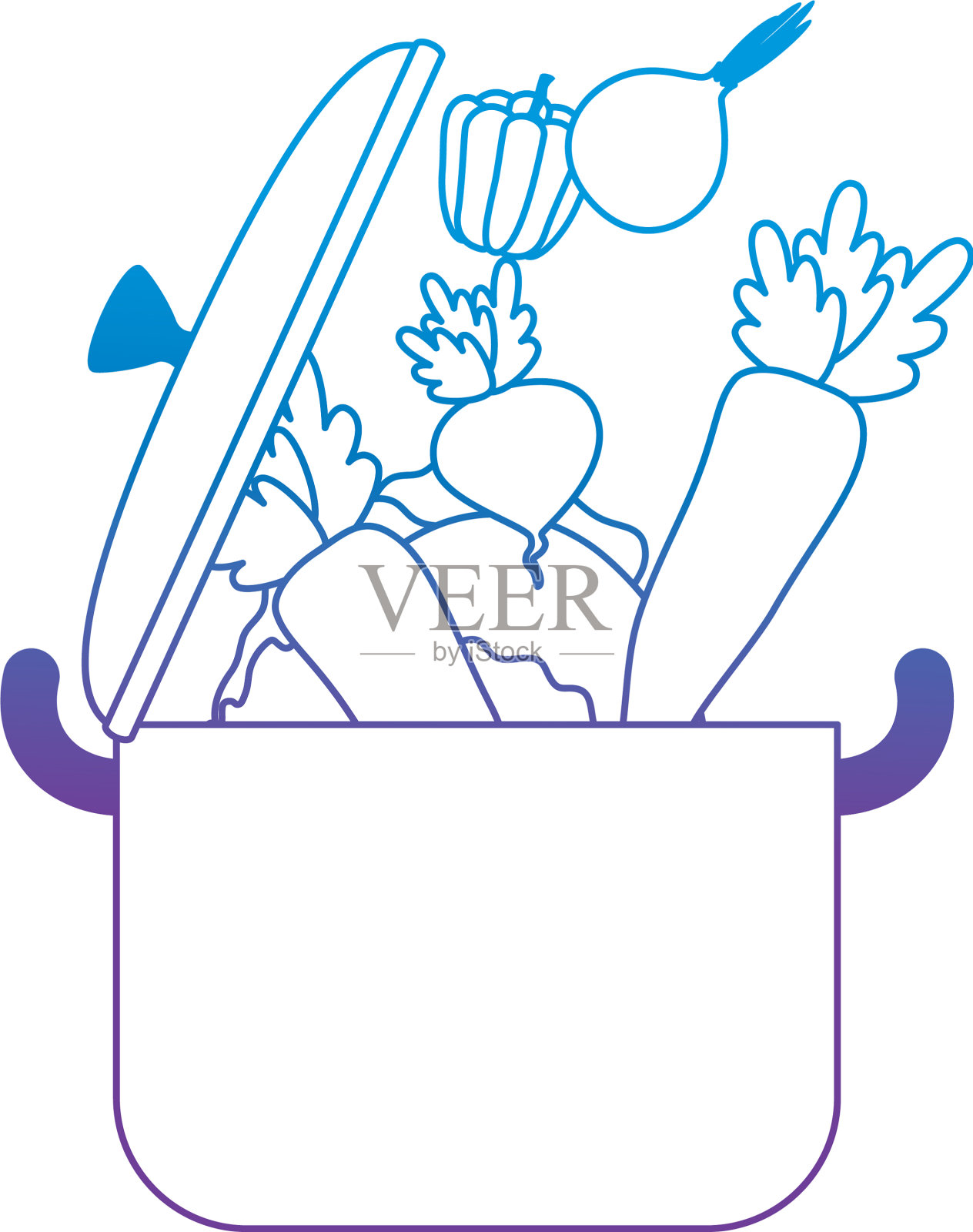 蔬菜在厨房锅里煮设计元素图片