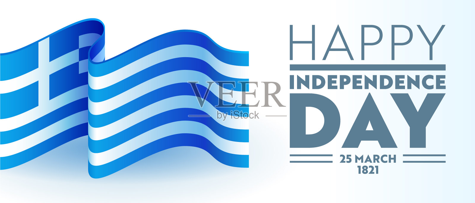 希腊独立日贺卡与国旗设计模板素材