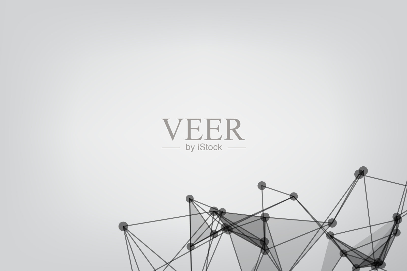 摘要多边形空间灰色背景。技术把点和线连接起来。插画图片素材