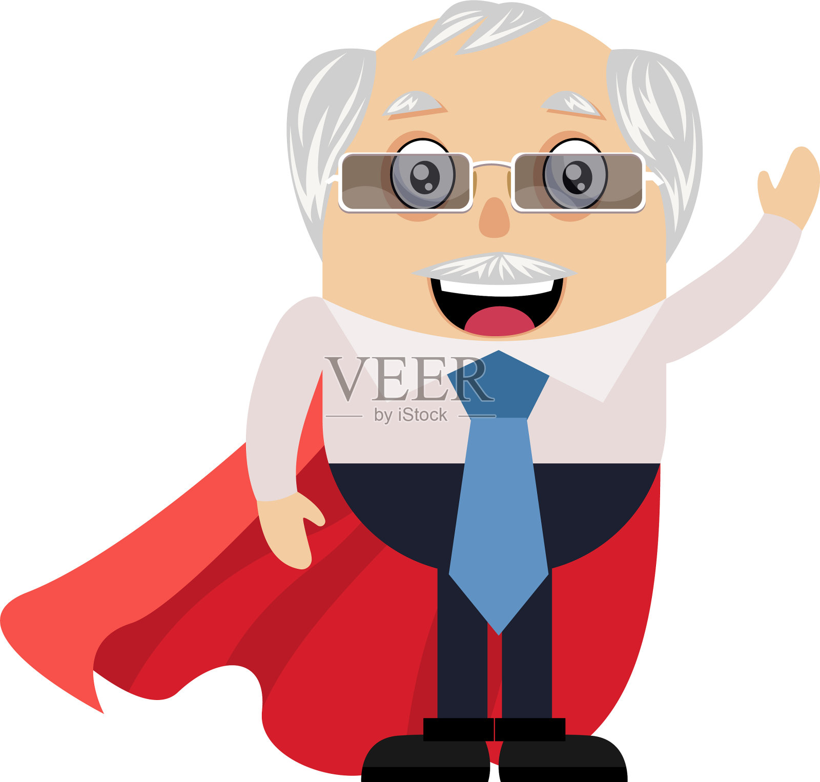 白色背景上披着红斗篷的老人设计元素图片