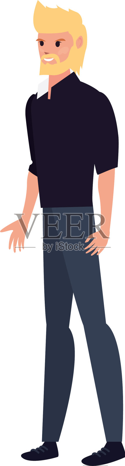 穿休闲装的男人设计元素图片