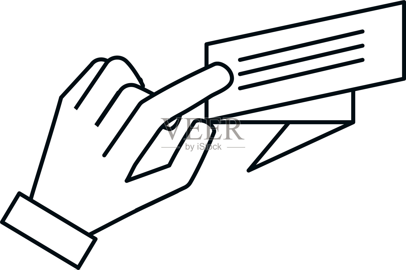 带有语音泡泡的手设计元素图片