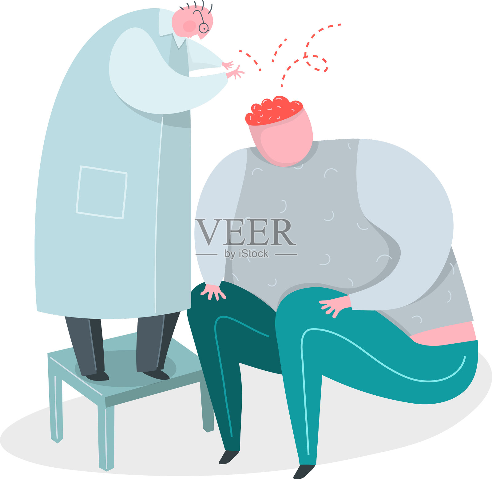 研究大脑或思想的医生或科学家设计元素图片